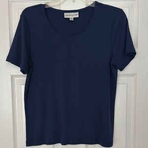 Ladies Navy Blue Short Sleeve Tee